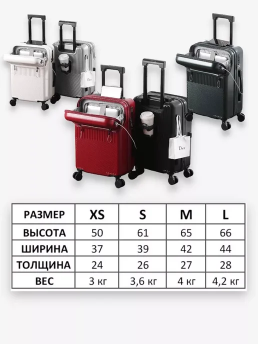 Чемодан на колесах M средний дорожный пластиковый с ручкой, зеленый, фото 7