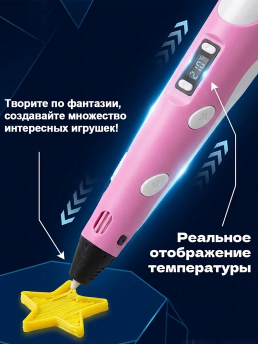 3д ручка набор для творчества, розовый, фото 3