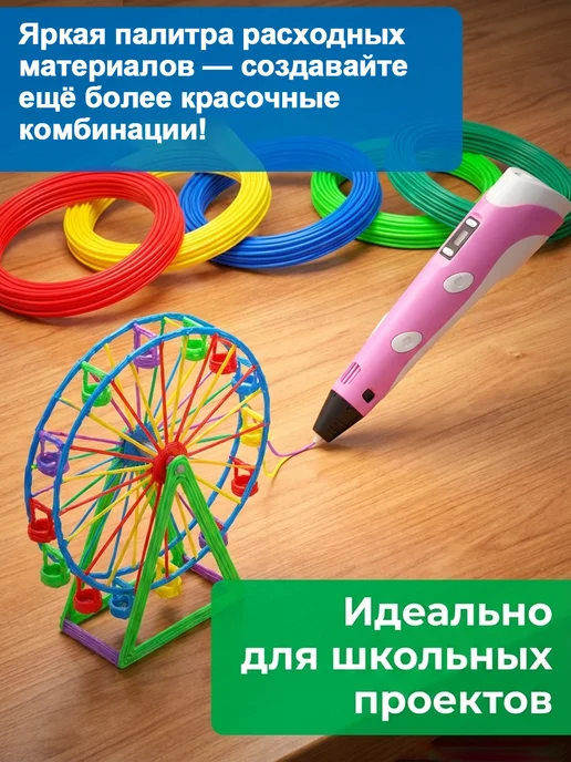 3д ручка набор для творчества, розовый, фото 4