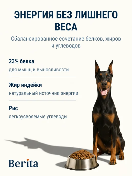 Сухой корм BERITA для собак, крупные, рыба, 10 кг, фото 8