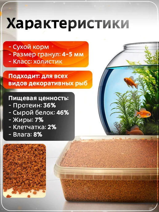 Aquastyle Корм для рыбок аквариумных в гранулах универсальный 1000 мл, 1 л, фото 3
