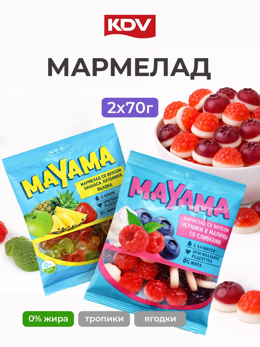 Мармелад жевательный Krut Frut Ассорти 70 гр х 2 пачки