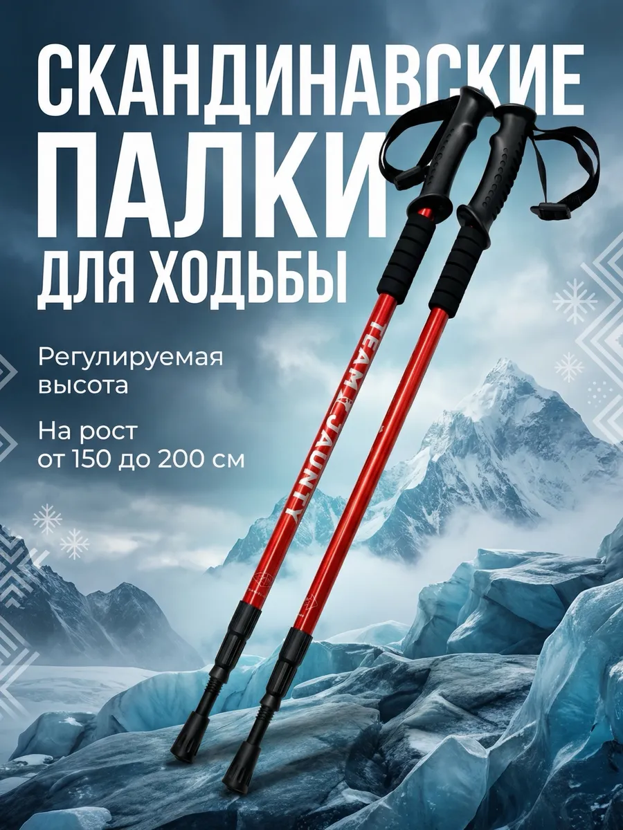 Палки для скандинавской ходьбы телескопические складные