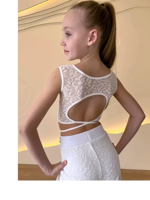 SARDANA DRESS Спортивный топ на завязках с открытой спиной, белый