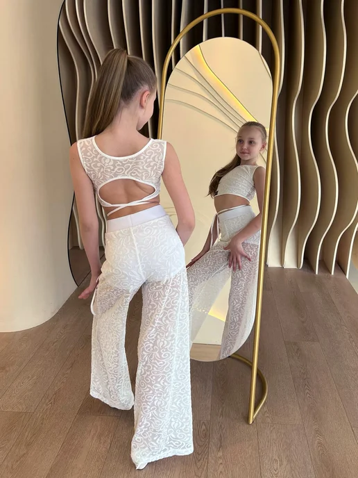 SARDANA DRESS Спортивный топ на завязках с открытой спиной, белый, фото 4