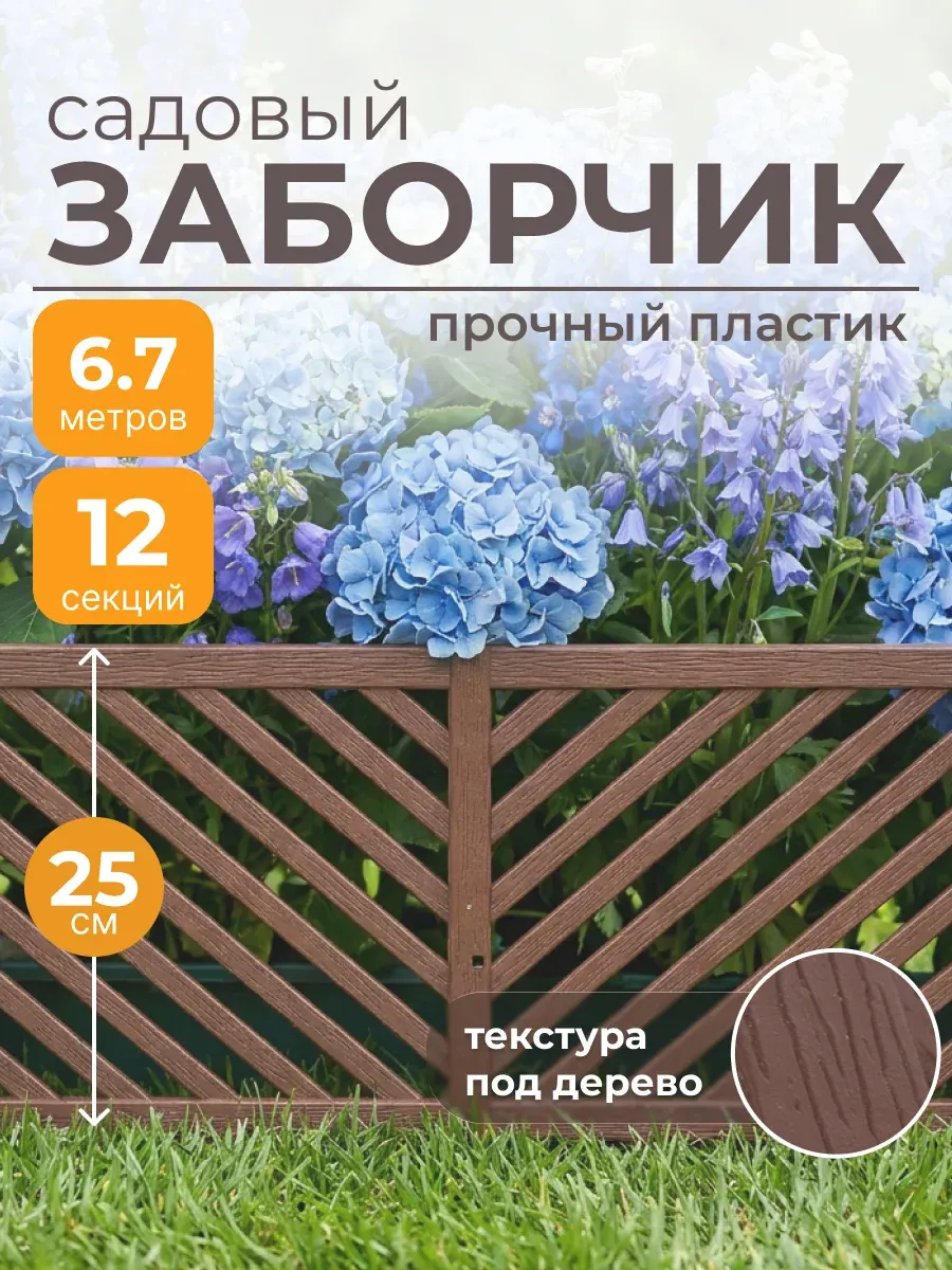 Декоративный садовый заборчик для клумбы бордюр