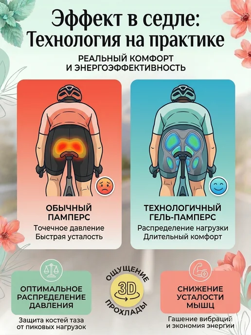 LYCRA Велотрусы велошорты с памперсом, вариант, фото 5