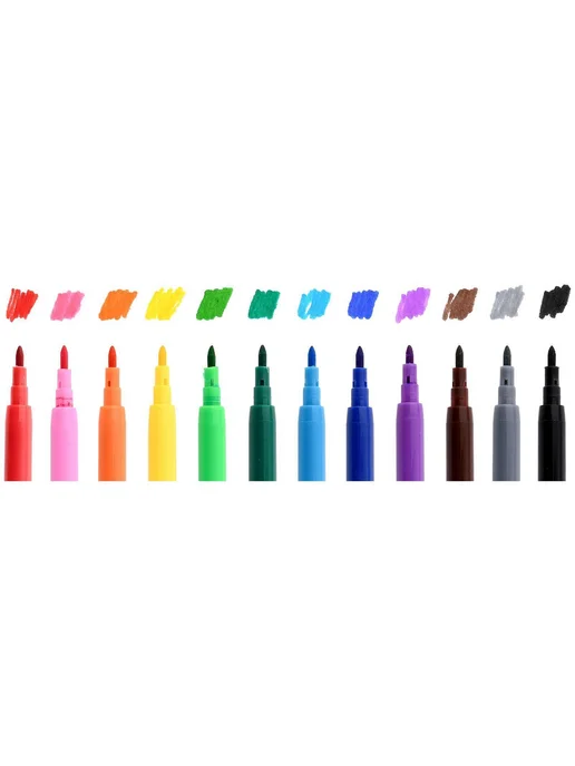 Creativiki Фломастеры для рисования 12 цветов смываемые 4 штуки, 12 цв., фото 5
