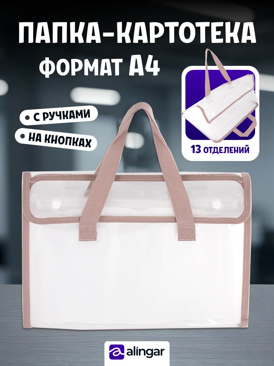 Папка-картотека с ручками, А4