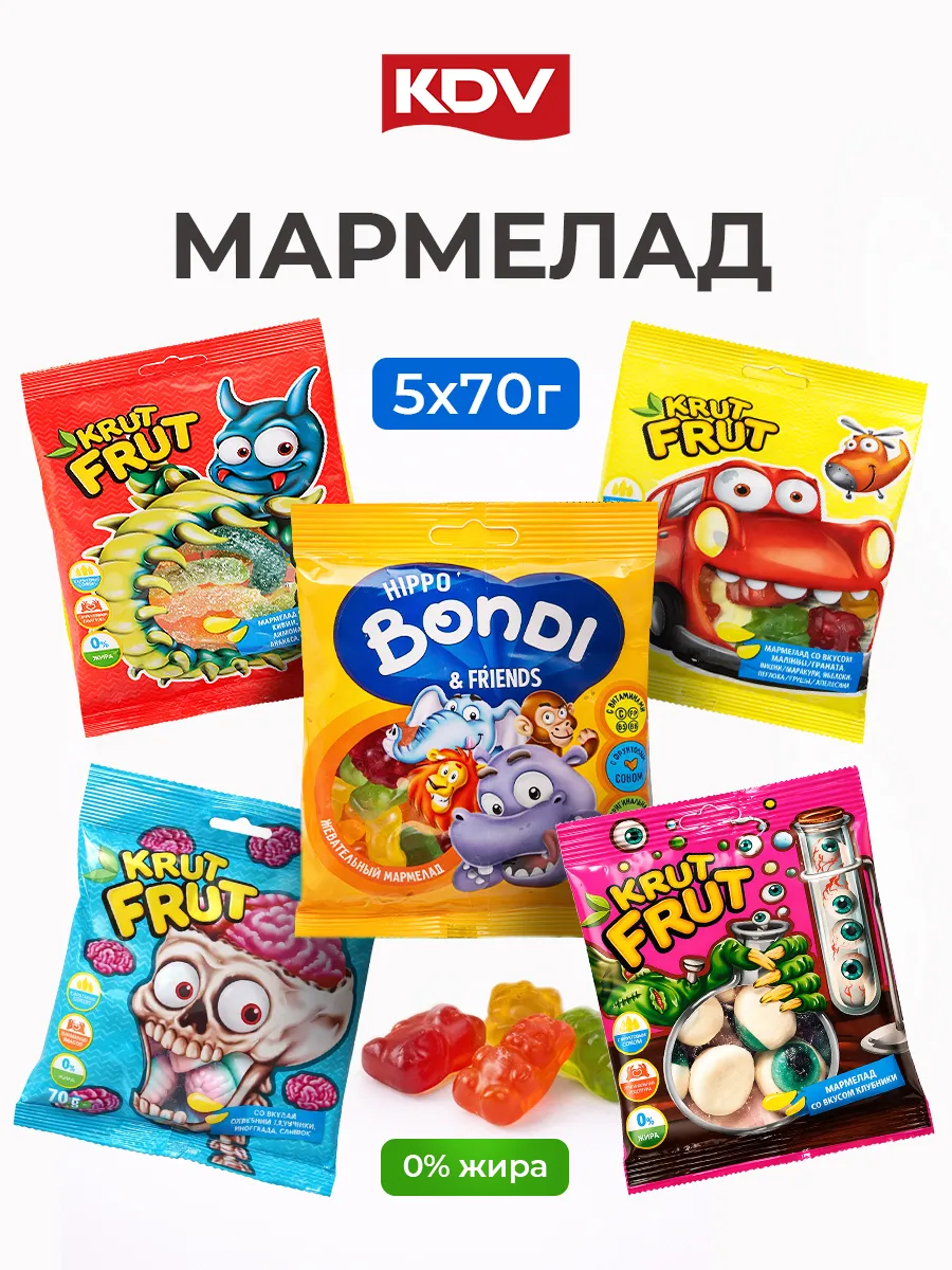 Мармелад жевательный Krut Frut Ассорти 70 гр х 5 пачек