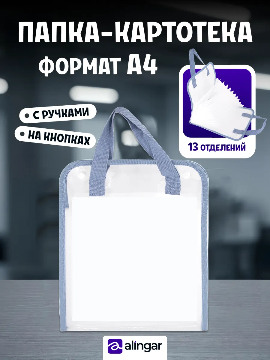 Папка-картотека с ручками, А4