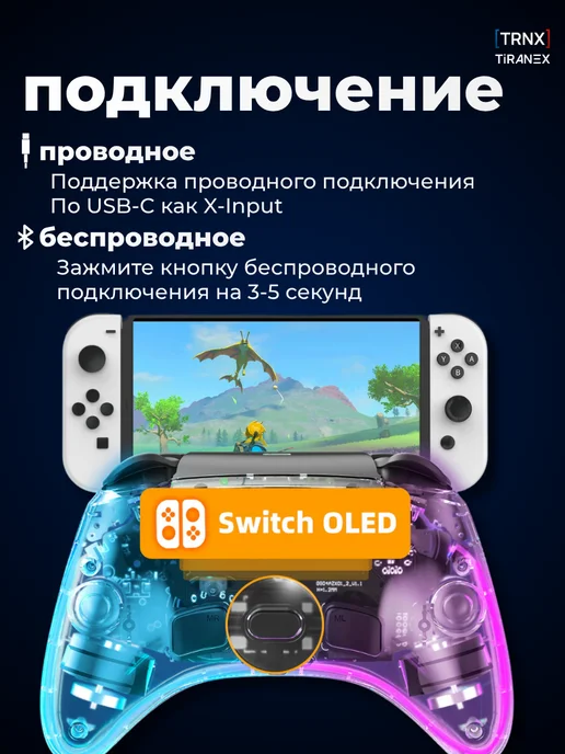 Геймпад IINE Astraea для Switch 2, прозрачный, прозрачный, фото 4