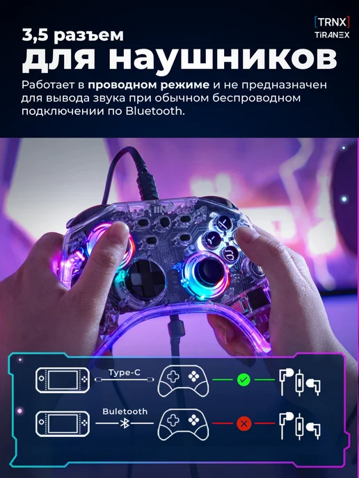 Геймпад IINE Astraea для Switch 2, прозрачный, прозрачный, фото 6