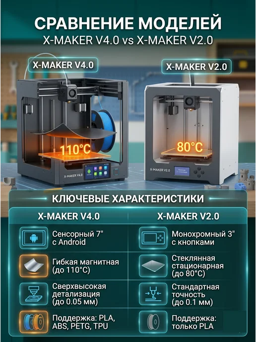 NGT Детский 3D принтер X-MAKER V4.0, белый, фото 2