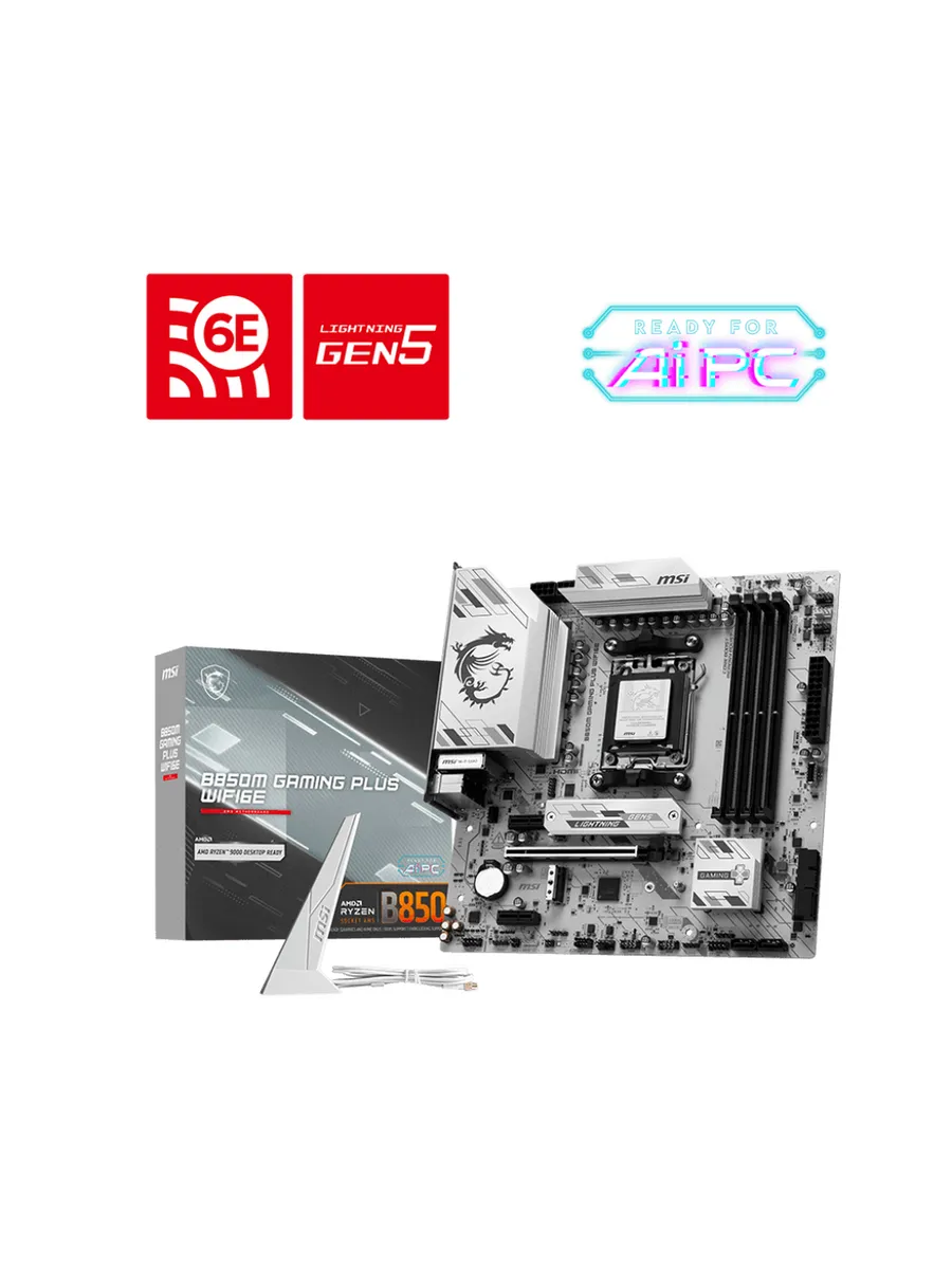 MSI Материнская плата B850M GAMING PLUS WIFI6E AM5 4xDDR5