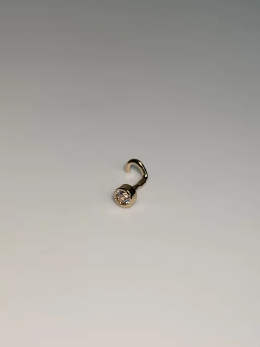 Пирсинг в нос золото 585, золотой, фото 8