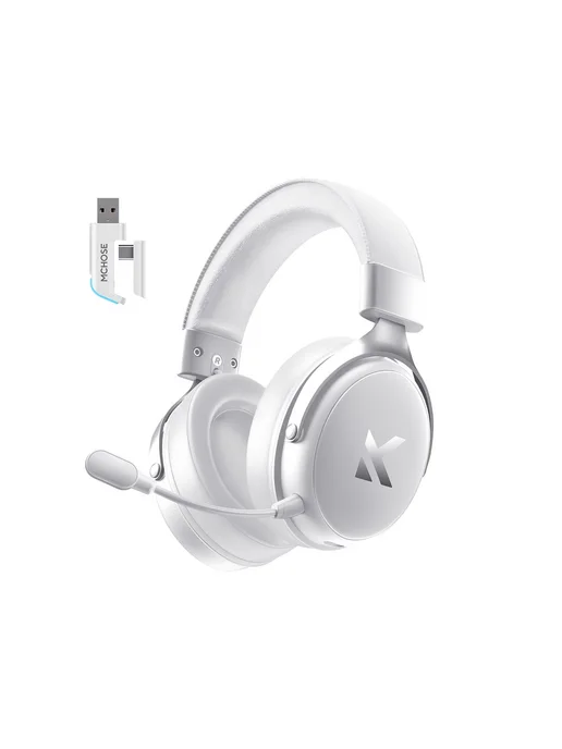 MCHOSE Игровые беспроводные наушники с микрофоном V9 PRO, белый, фото 3