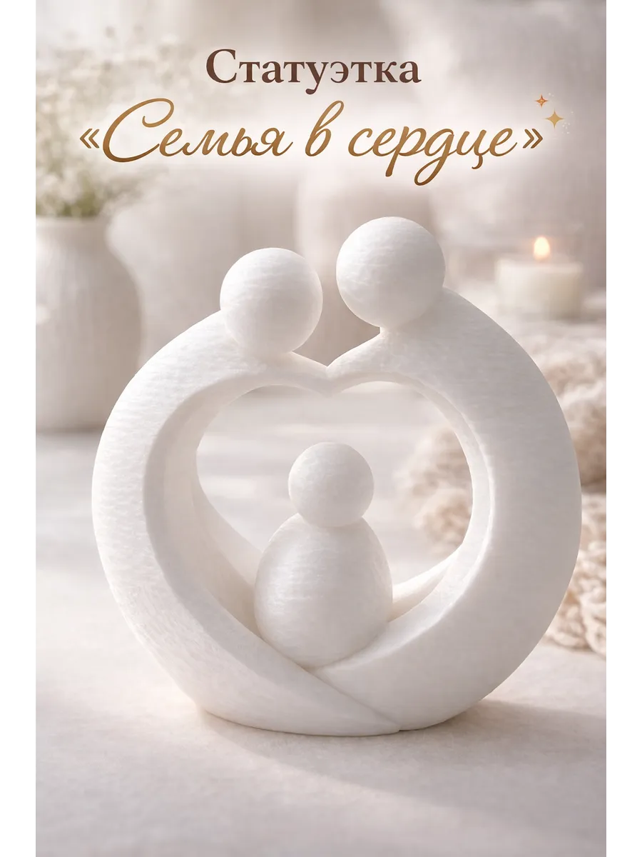 Статуэтка семья в сердце интерьерная