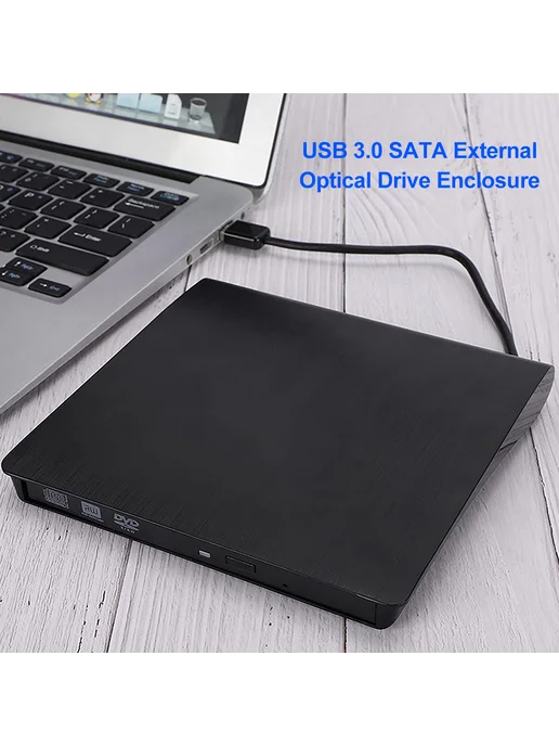 Внешний корпус для DVD CD-RW (черный) USB 3.0 SATA, черный, фото 5