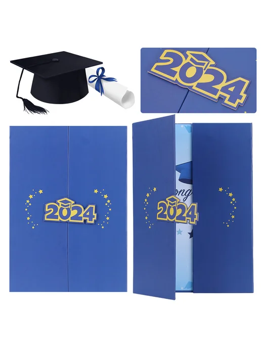Гостевая книга Graduates Signature 2024 для выпускных вечеро, синий, фото 3