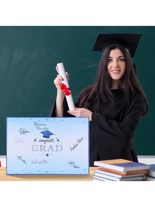 Гостевая книга Graduates Signature 2024 для выпускных вечеро, синий, фото 8