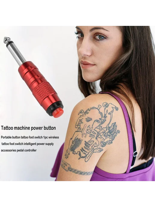 1шт Smart Tattoo Machine с кнопкой, беспроводной педалью (Кр, 1 шт, фото 2