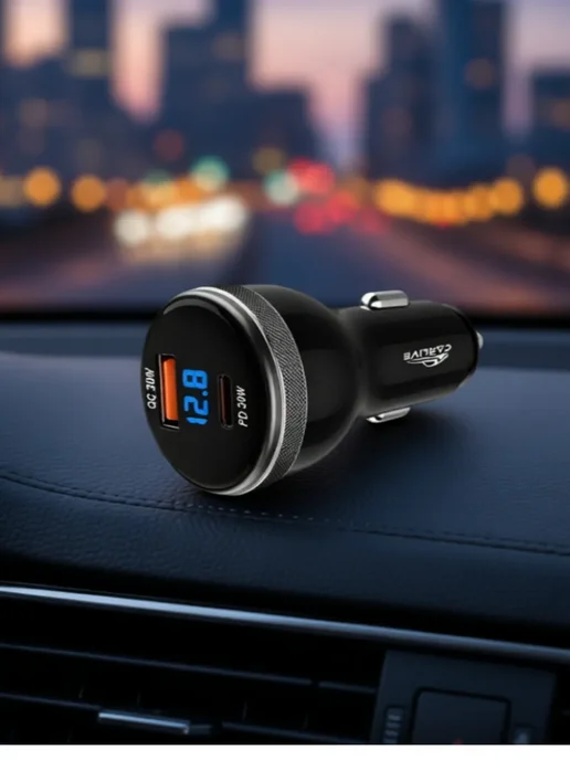 Зарядное устройство в автомобиль с 2 USB 3.0 с вольтметром, вариант, фото 3