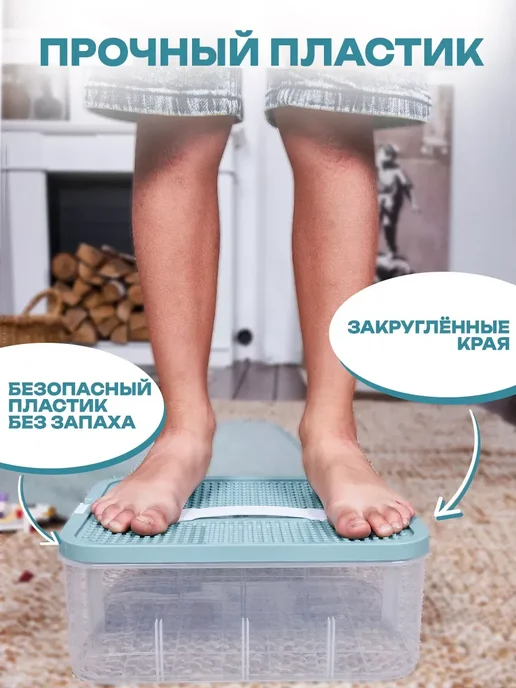 Контейнер для хранения игрушек и конструктора пластиковый, голубой, фото 8