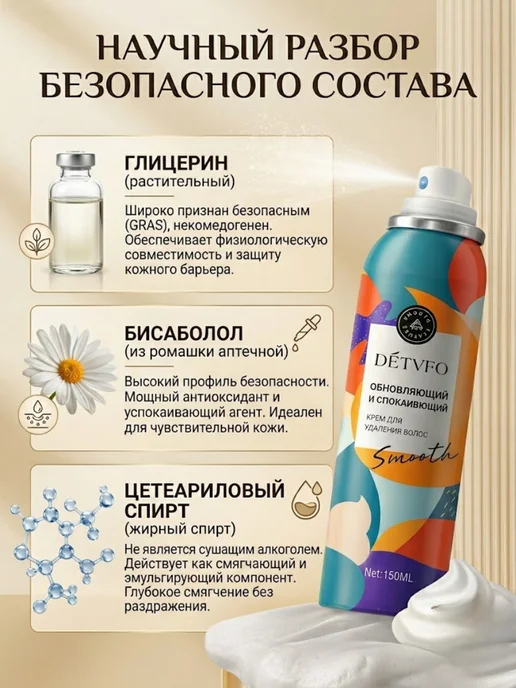 Спрей-крем для депиляции, удаление волос для женщин и мужчин, вариант, фото 5
