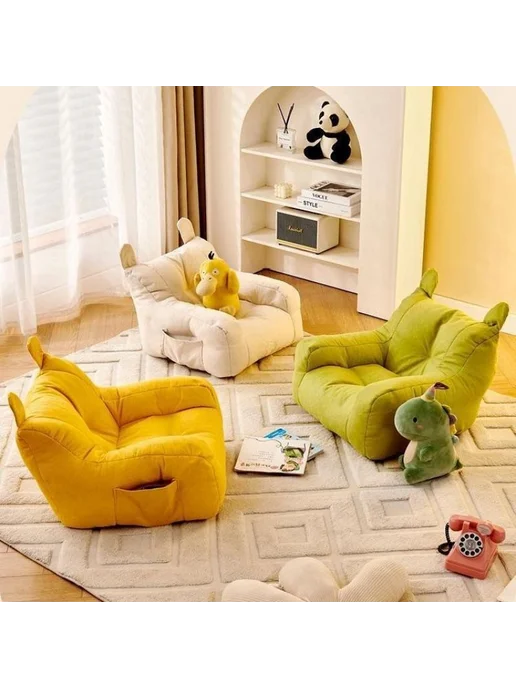 Детское тканевое кресло 38x38x35 см, жёлтое, 38x38x35 см, фото 2