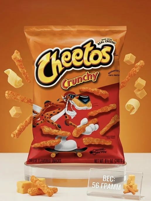 Cheetos Кукурузные чипсы Crunchy 56г. США, 56 г, фото 2