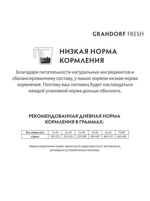 Сухой корм Grandorf' Fresh для собак, беззерновой, крупные, лосось, 10 кг, фото 7