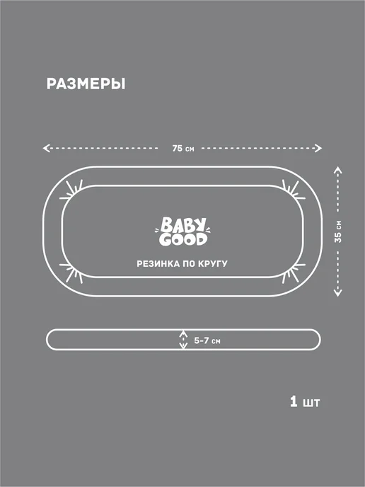 BabyGood Наматрасник в коляску непромокаемый на резинке 35х75 см, 35x75 см, фото 6