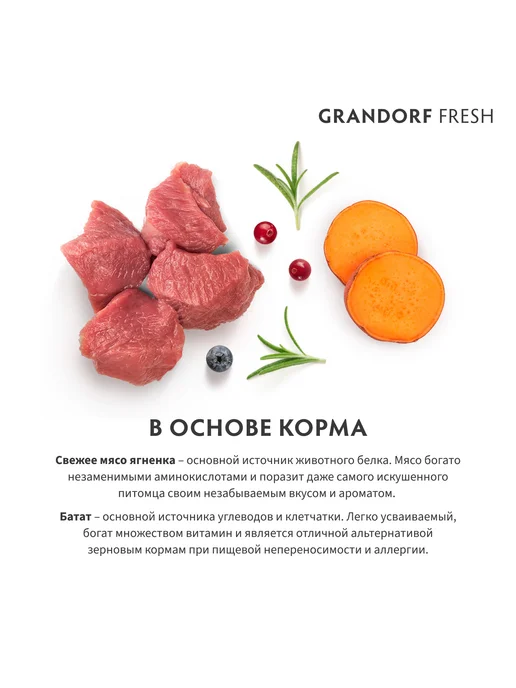 Сухой корм Grandorf' Fresh для собак, беззерновой, крупные, 3 кг, фото 2
