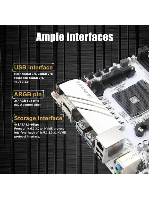 JGINYUE B350I-PLUS ARGB AMD AM4 DDR4 M.2 NVME WiFi Материнская плата, вариант, фото 8