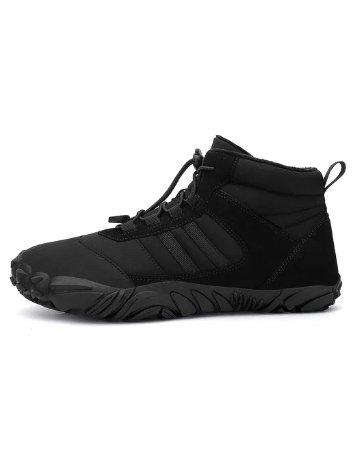 Unisex ботинки для снега Waterproof антипоскользящие, шнуров, черный, фото 4