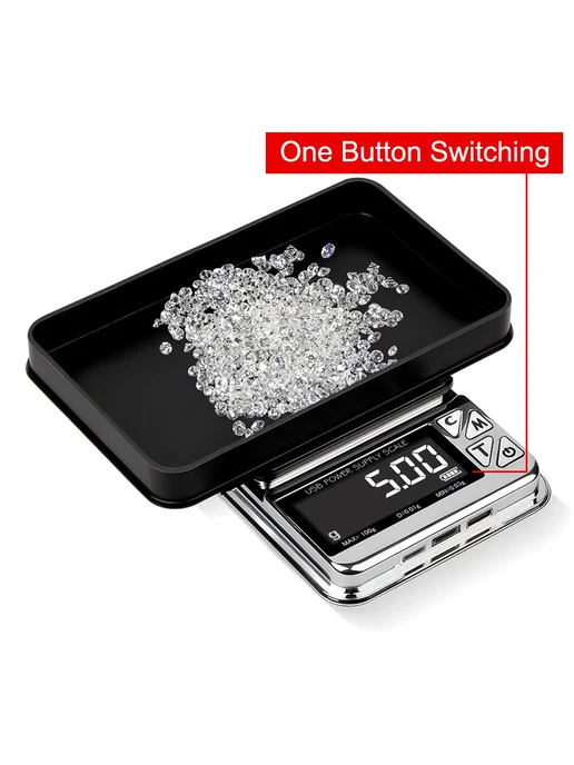 Ювелирные весы электронные 100 500г USB, 500 г, фото 4