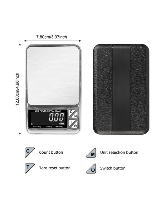Ювелирные весы электронные 100 500г USB, 500 г, фото 7