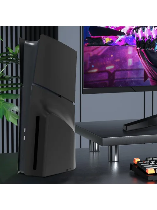 Замена фаскладки Split ABS для PS5 Slim Disc Digita, черный, черный, фото 2