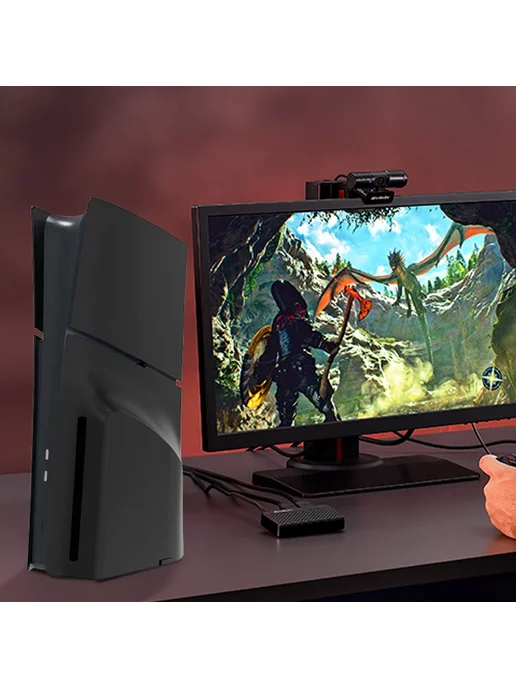 Замена фаскладки Split ABS для PS5 Slim Disc Digita, черный, черный, фото 4