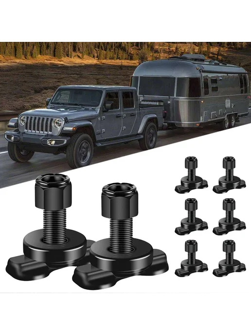 8шт стальные L-Track крепежи для грузовика, ATV, RV, 8 шт, фото 2