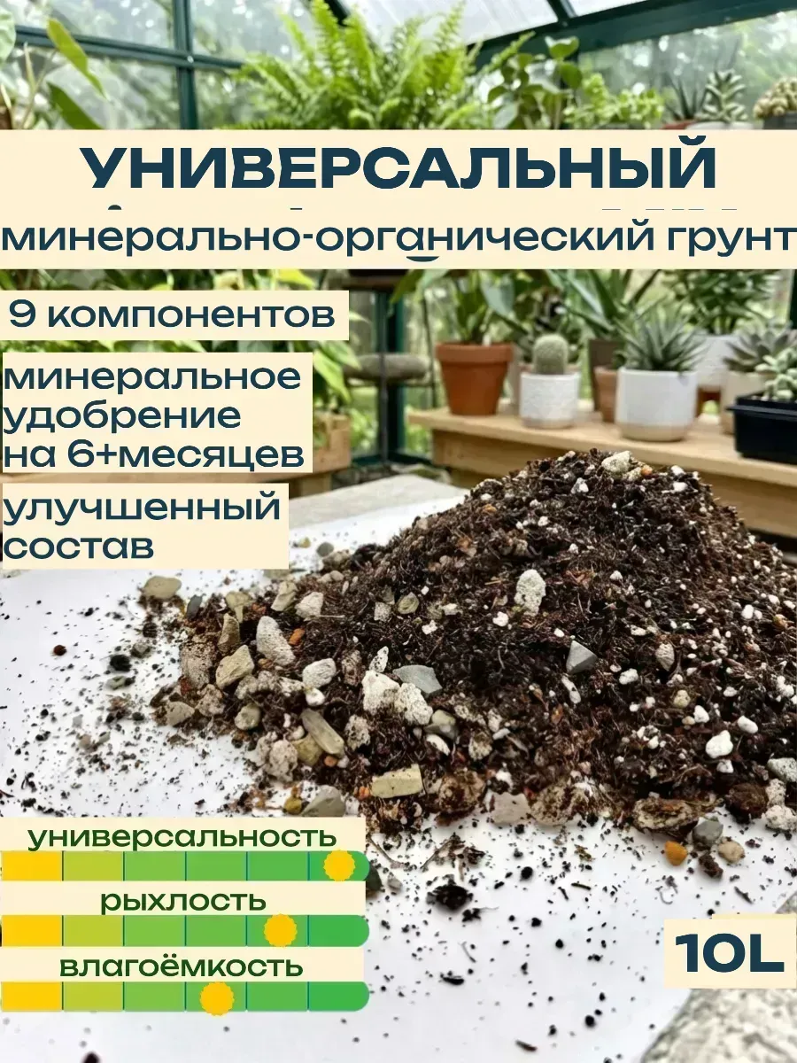 Универсальный грунт для комнатных растений 10 литров