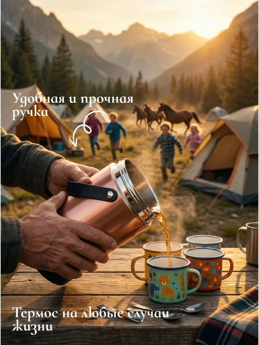 Shao Home Термос для еды и супа с широким горлом 1,3 л, 1,3 л, фото 3