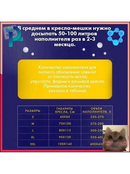 Наполнитель для кресла-мешка, пенополистирол, 150 л, 150 л, фото 2