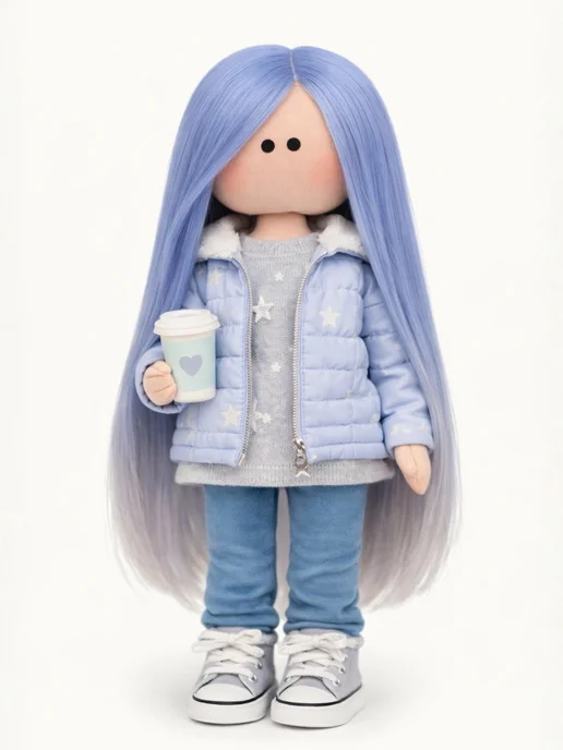 Аксессуары Pugovka Doll Волосы для куклы прямые 20 см, 2 шт, 2 шт, фото 5