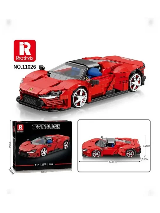 LEGO Конструктор Спорткар Ferrari Daytona SP3 1069 деталей, вариант, фото 7