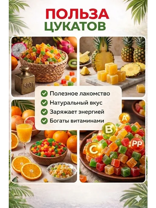 Цукаты ананас кубики 1кг, 500 г, фото 2