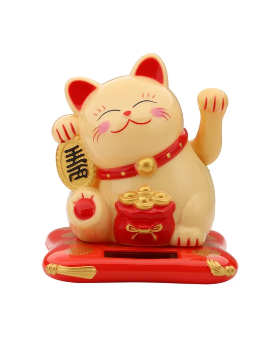 Юмористический Fortune Cat с машущей лапой, цв. жёлтый, для, желтый, фото 4