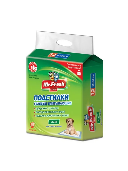 Mr.Fresh Подстилки для животных Start, 40х60 см 12 штук, 40x60 см