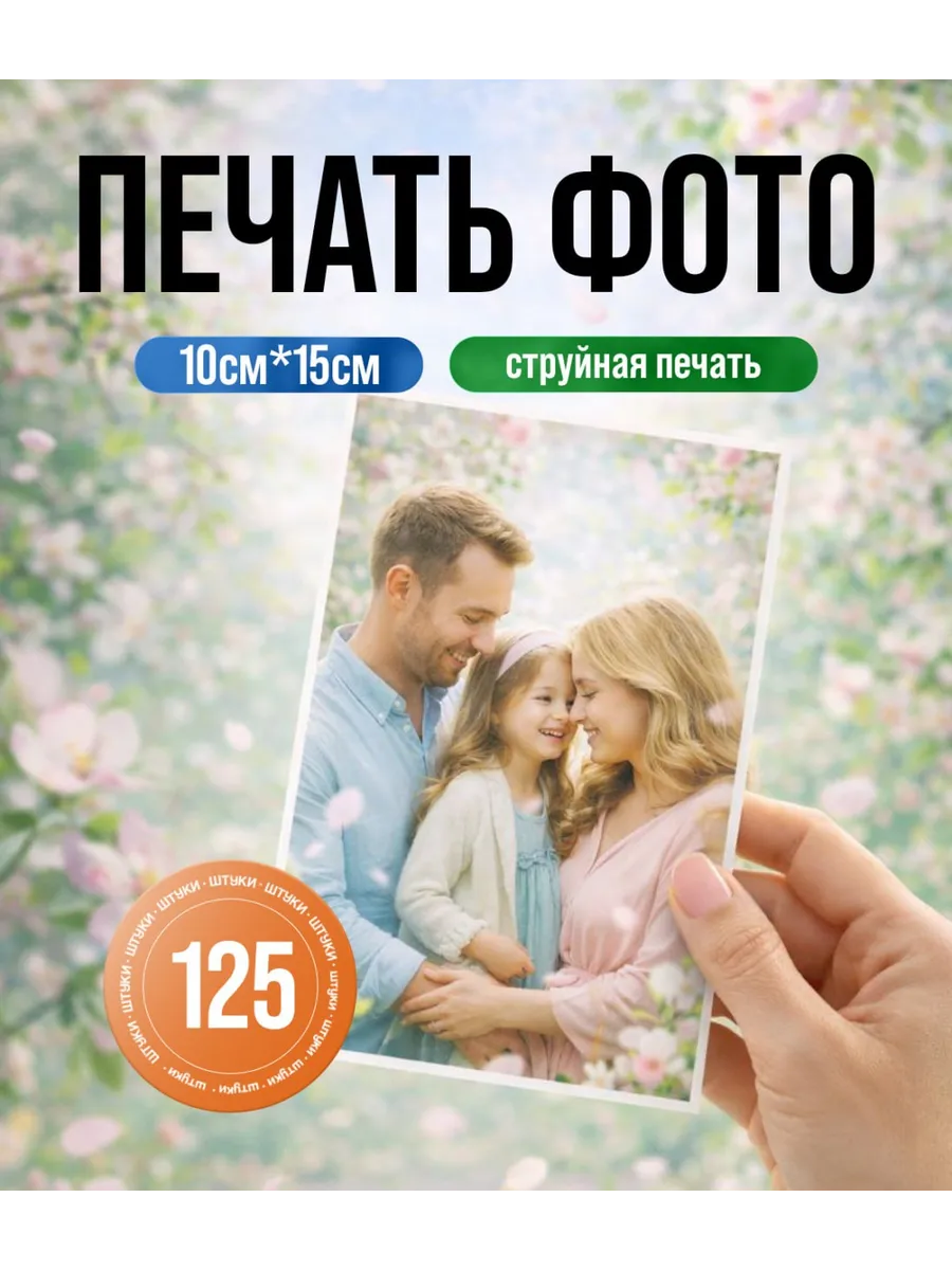 Фотопечать 10×15/Печать А6 формат - 125 штук